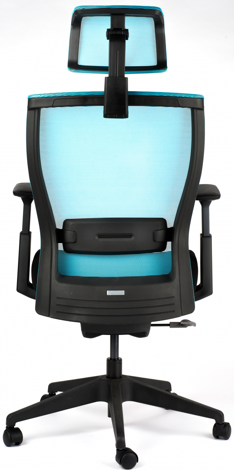 židle MOTOSTUHL M5 černý plast, látka černá+světle modrá