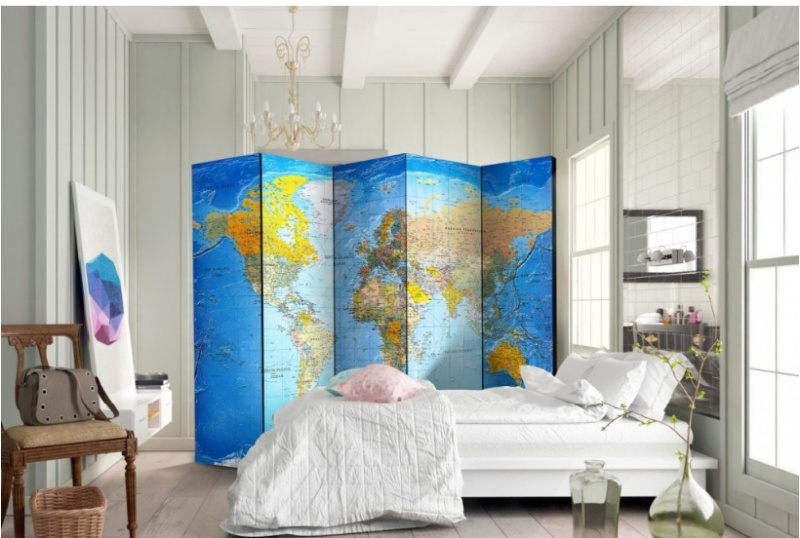 paraván klasická mapa světa