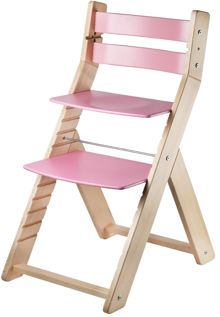 Rostoucí židle SANDY natur/ růžová