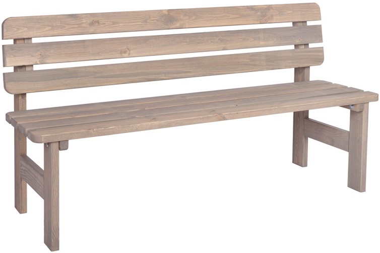 Zahradní lavice VIKING dřevěná šedá - 150 cm