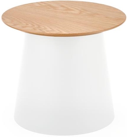 Kulatý konferenční stolek AZZURA-S přírodní,  bílý