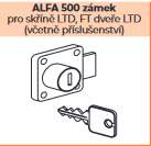 ALFA 500 zámek pro skříně LTD, FT dveře LTD (včetně příslušenství)