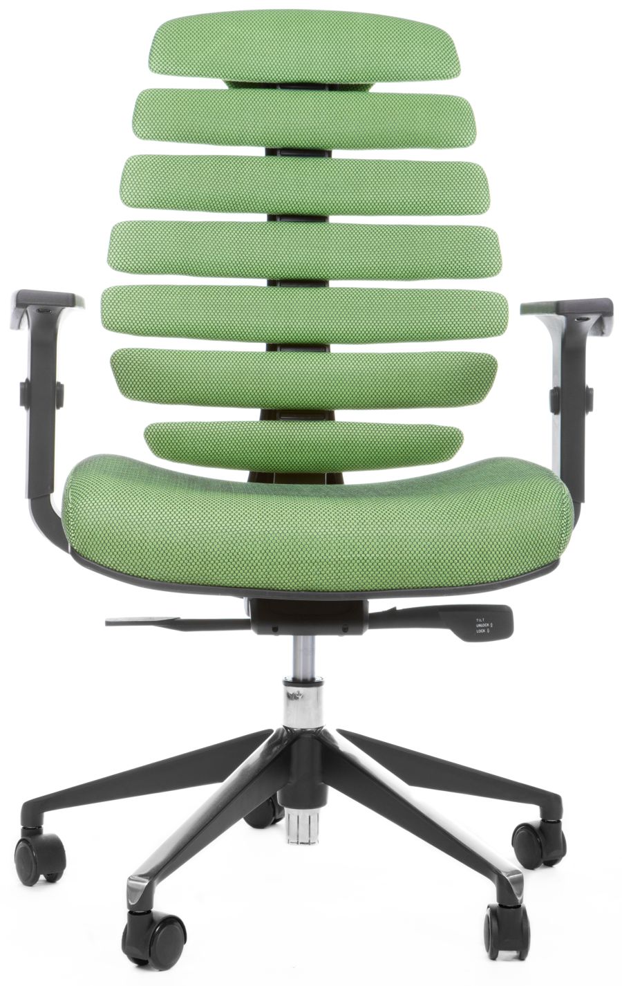 kancelářská židle FISH BONES černý plast, zelená látka SH06 gallery main image