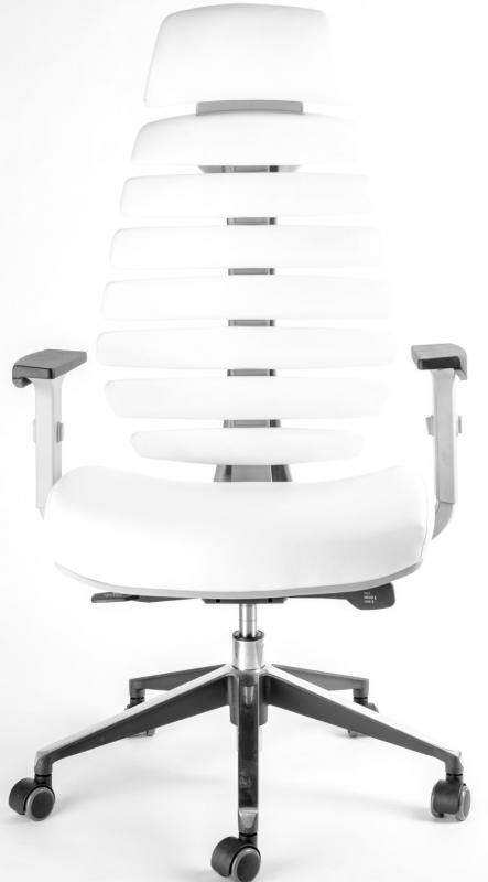 kancelářská židle FISH BONES PDH šedý plast, bílá koženka PU480329 gallery main image