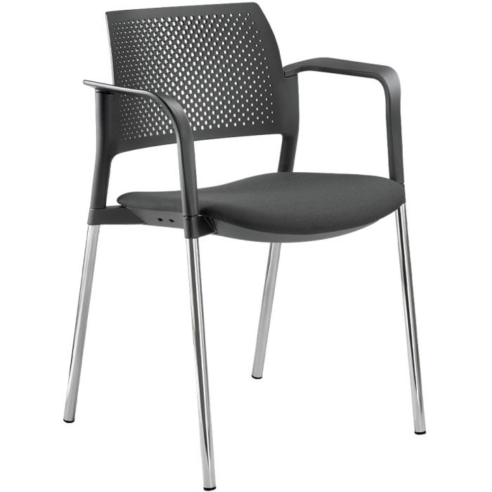 konferenční židle DREAM+ 100BL-N4,BR, kostra chrom