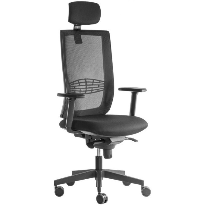 kancelářská židle KENT síť s 3D PDH a područkami, BLACK 27