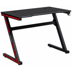 Herní stůl / počítačový stůl, černá/ červená, MACKENZIE 100 cm