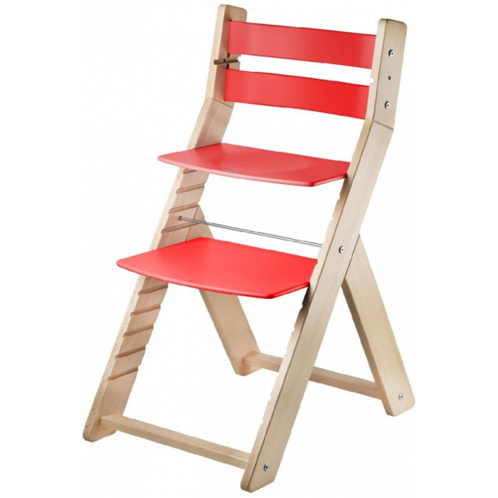 Rostoucí židle SANDY natur/ červená