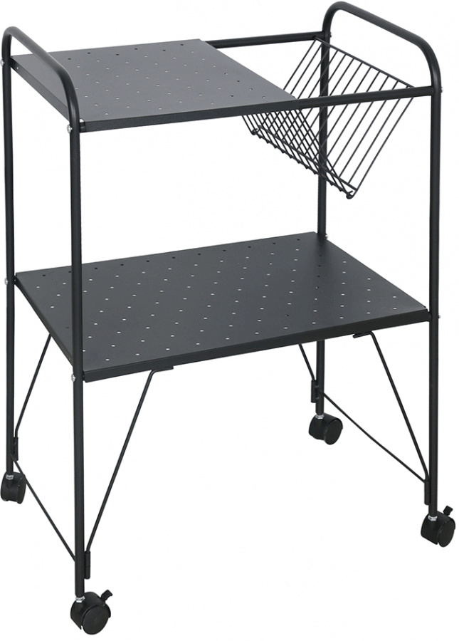 Příruční pojízdný stolek KORETE, černý gallery main image