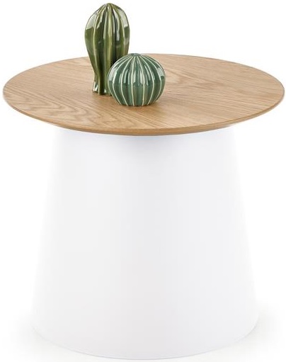 Kulatý konferenční stolek AZZURA-S přírodní,  bílý gallery main image