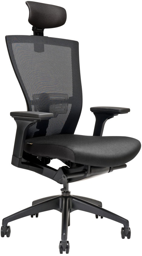 kancelářská židle MERENS BLACK s podhlavníkem černá gallery main image